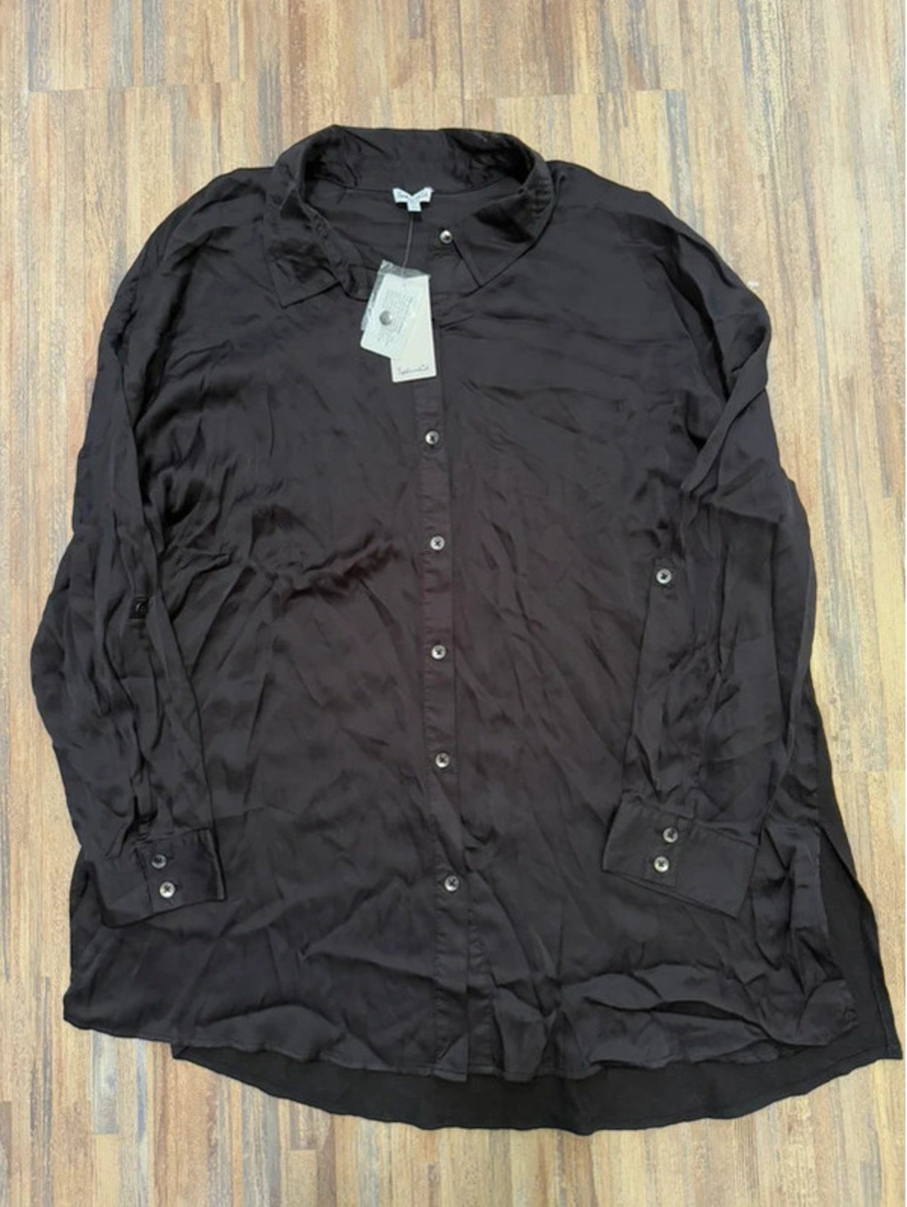Splendid black blouse size large 100% viscose